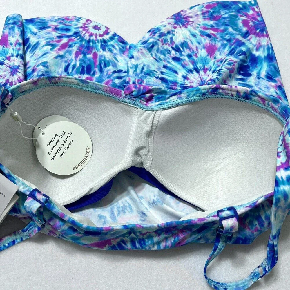 Contours By Coco Reef Tankini Size 10 34D Shape Maker Swimwear Built In Bra NWT - Picture 6 of 16